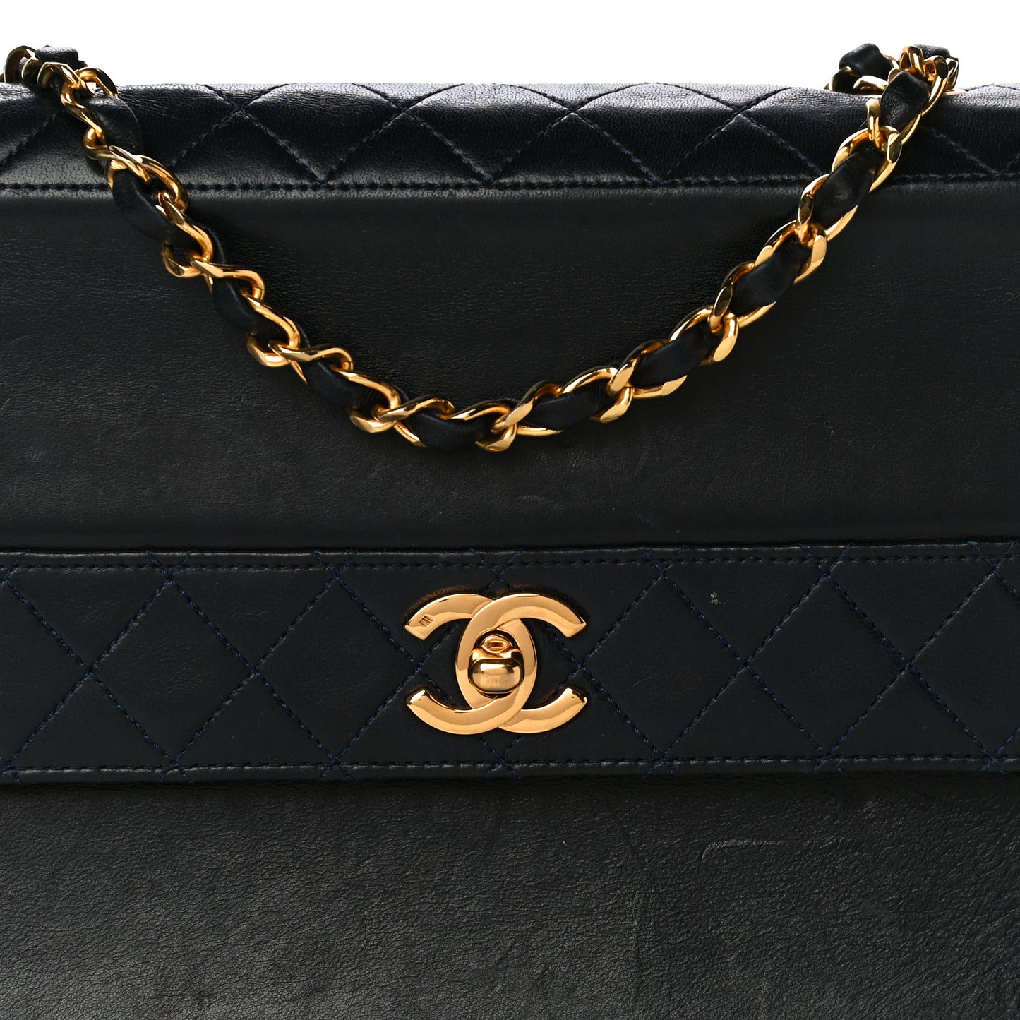 Lambskin Quilted Jumbo Single Flap Black