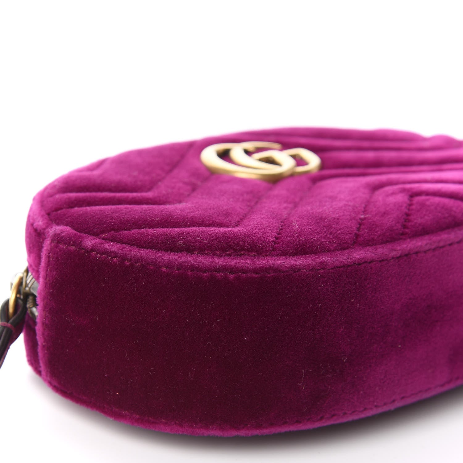 Gucci Velvet Matelasse GG Marmont Belt Bag 75 30 Fuchsia Violet Cyclamen 5 of 10