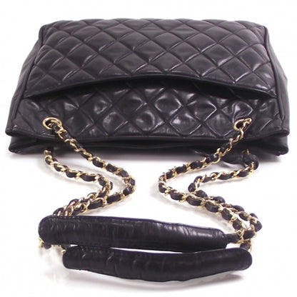 Chanel Leather Quilted Shoulder Tote Black 6 of 10