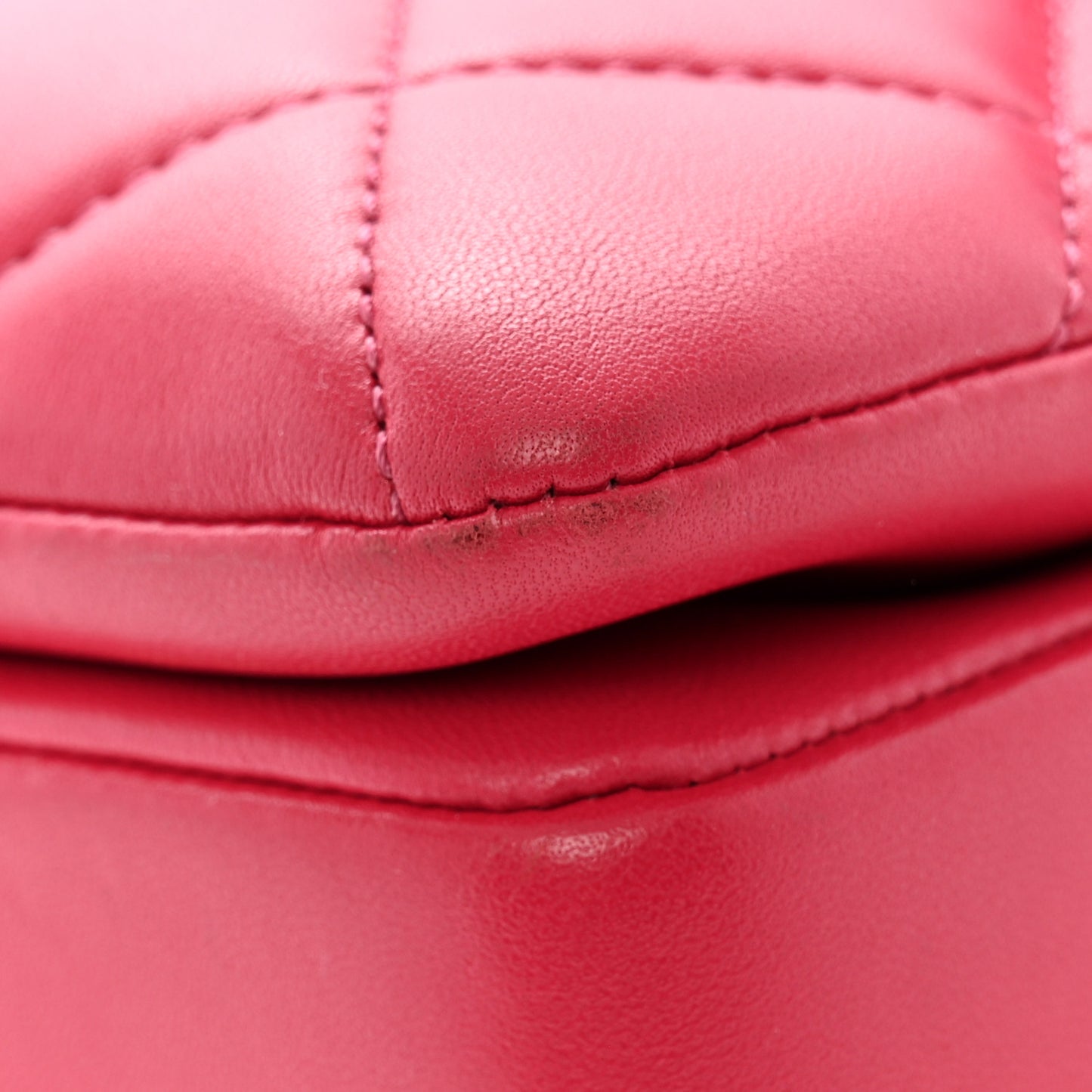 Lambskin Quilted Small Trendy CC Flap Dual Handle Bag Dark Pink