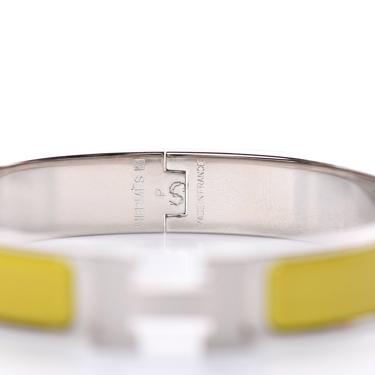 Hermes Enamel Narrow Clic Clac H Bracelet GM Chartreuse 6 of 6