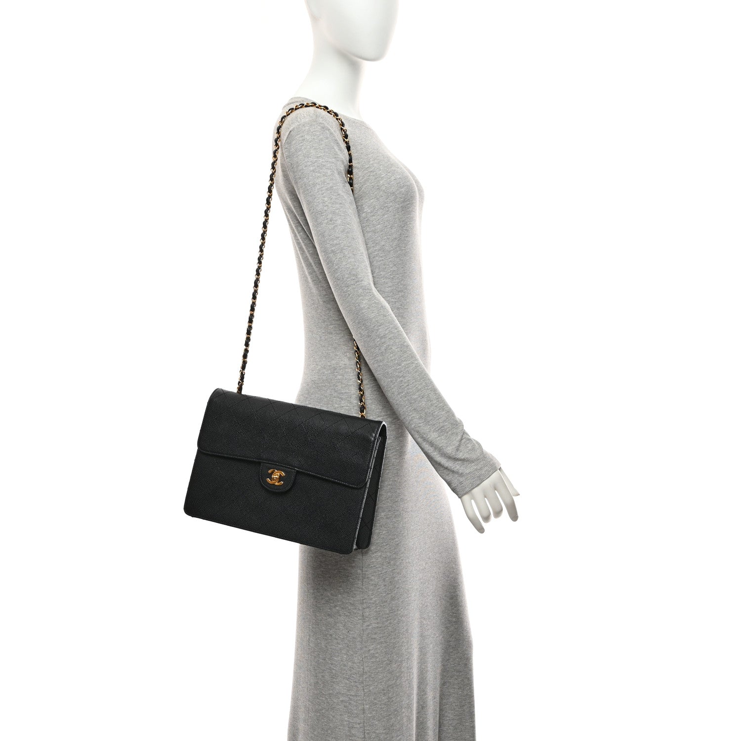 Chanel Caviar Jumbo Single Flap Black 2 of 11