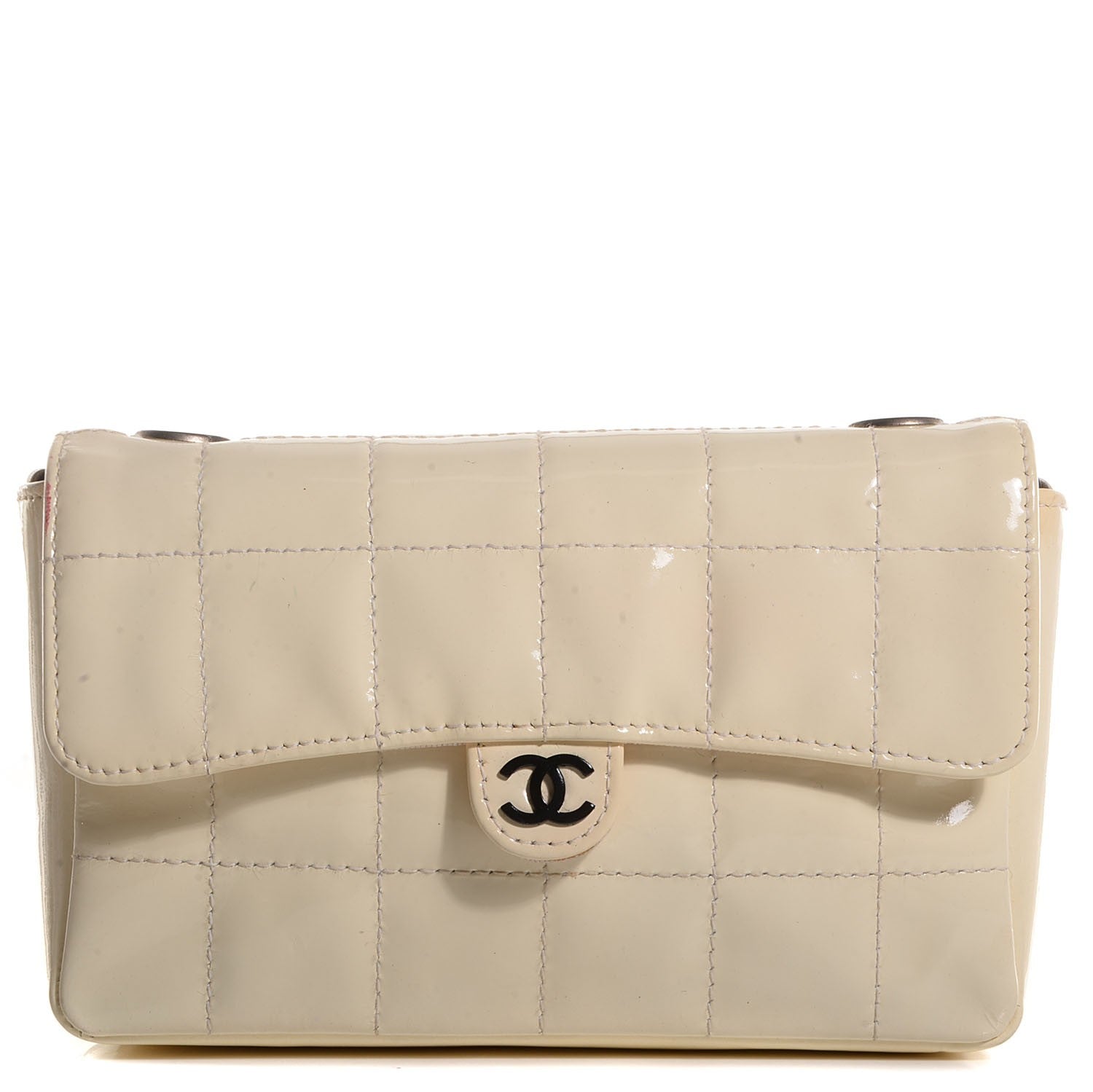 Chanel Patent Square Quilt Mini Flap Belt Bag White 1 of 9