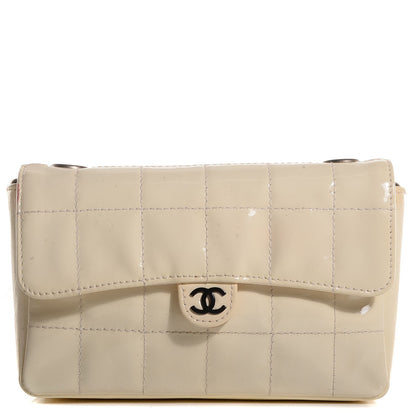 Chanel Patent Square Quilt Mini Flap Belt Bag White 1 of 9