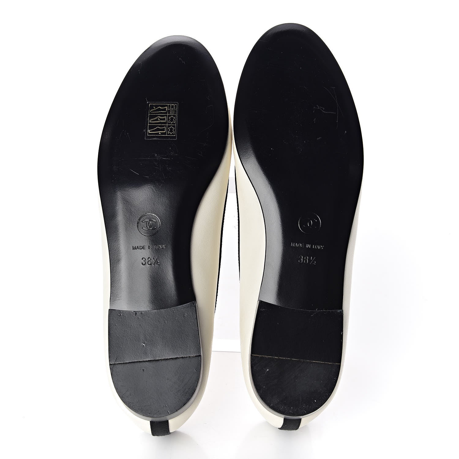 Chanel Lambskin Grosgrain Bow Cap Ballet Flats 38.5 White 5 of 10