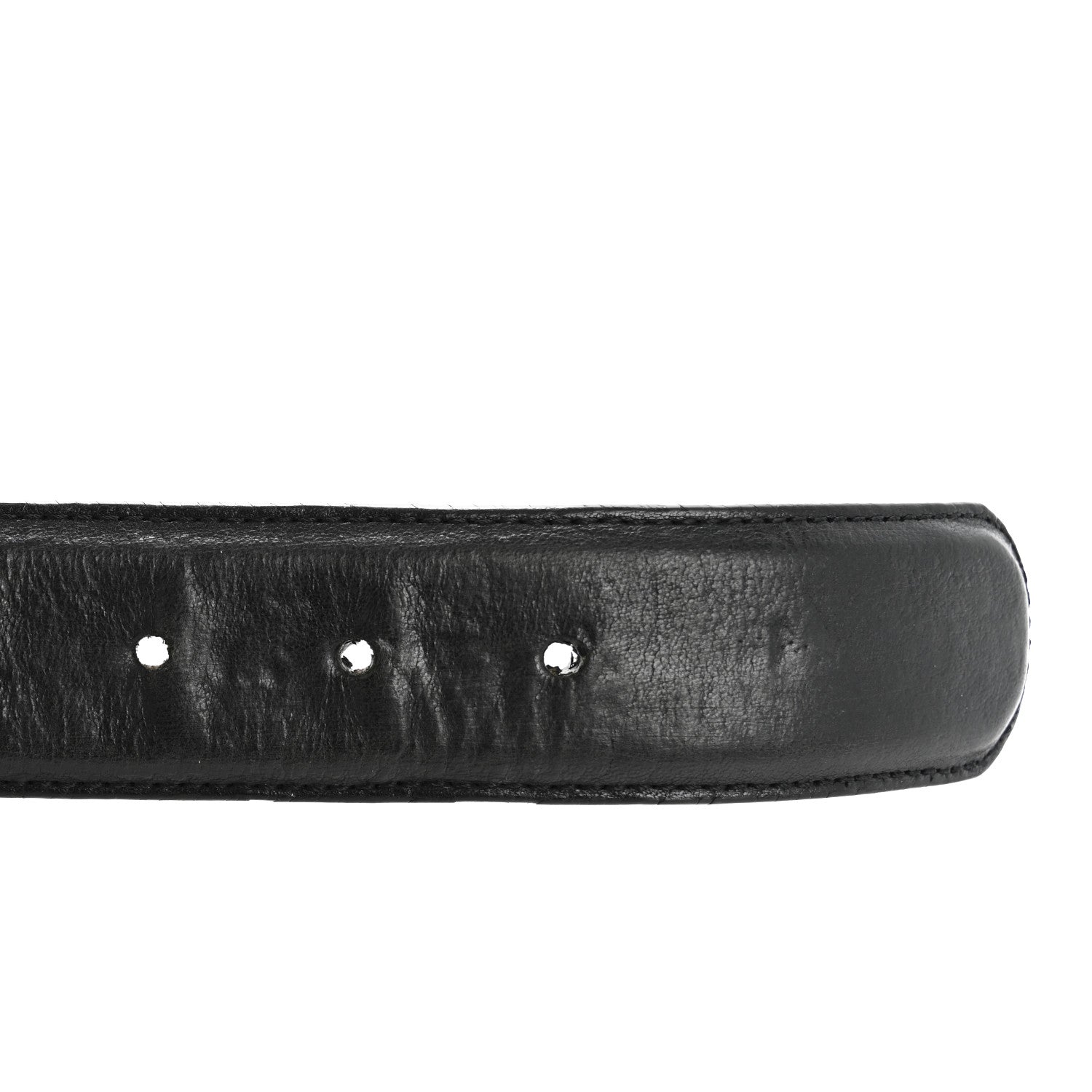 Chrome Hearts Calfskin Sterling Silver Cross Oval Belt 85 34 Black 3 of 9