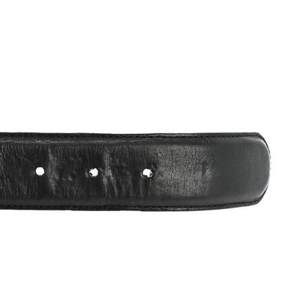 Chrome Hearts Calfskin Sterling Silver Cross Oval Belt 85 34 Black 3 of 9