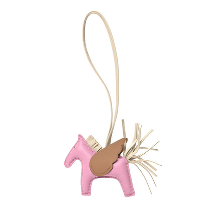 Hermes Milo Lambskin Grigri Rodeo Pegase Horse Bag Charm PM Mauve Sylvestre Craie Chai 1 of 5