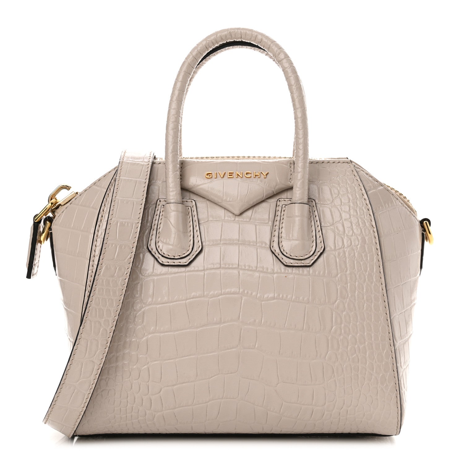 Givenchy Calfskin Crocodile Embossed Mini Antigona Dune 1 of 16