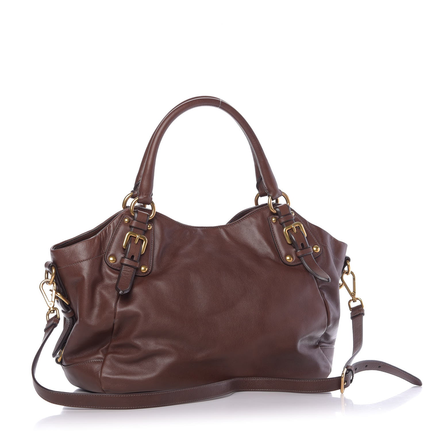 Prada Soft Calfskin Shopping Tote Nocciolo 4 of 10