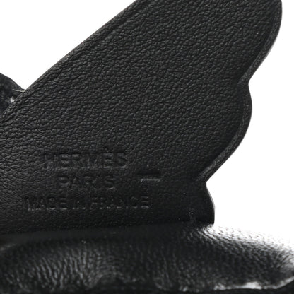 Hermes Milo Lambskin Lizard Touch Grigri Rodeo Pegase Horse Bag Charm PM So Black 3 of 5