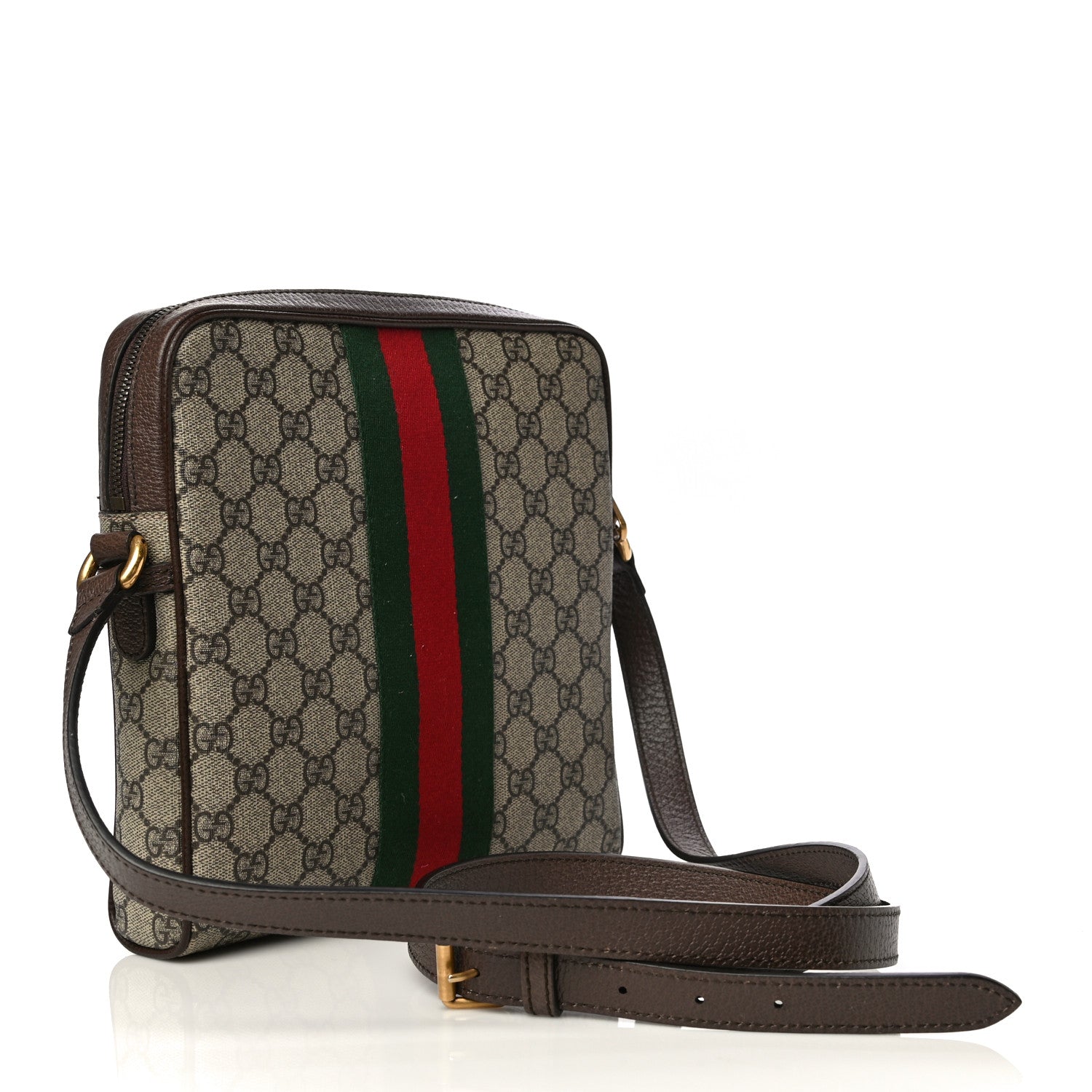 Gucci GG Supreme Monogram Web Small Ophidia Messenger Bag Brown 3 of 14