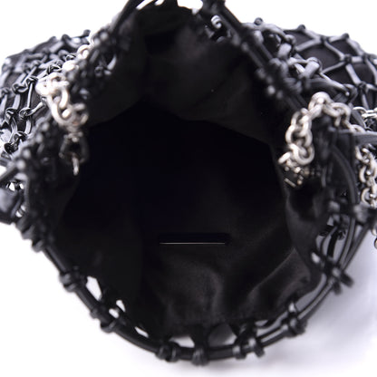 Prada Satin Net Chain Bag Black 5 of 9