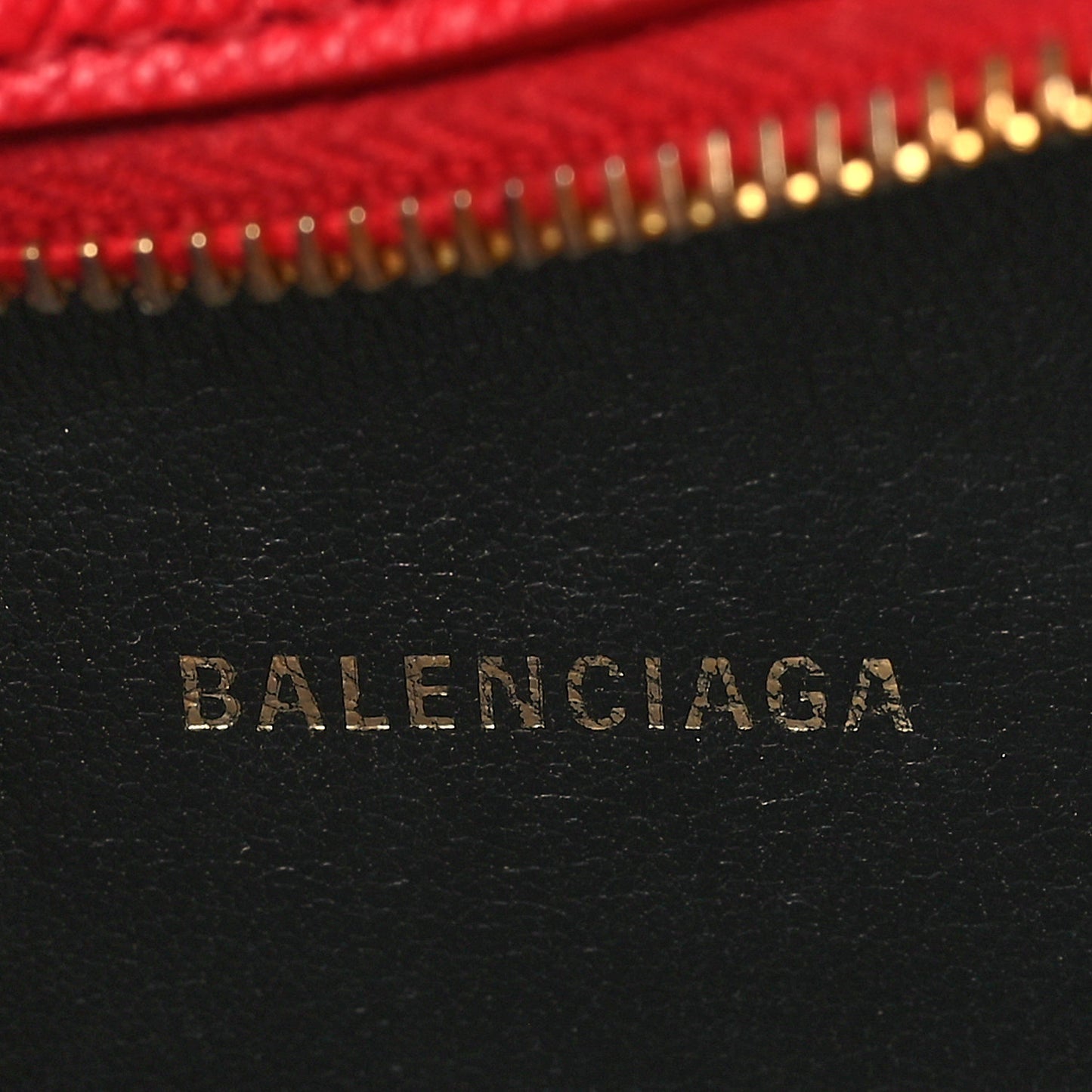 Signature Grained Calfskin Logo XS Ville Camera Bag Rouge Lantern Black