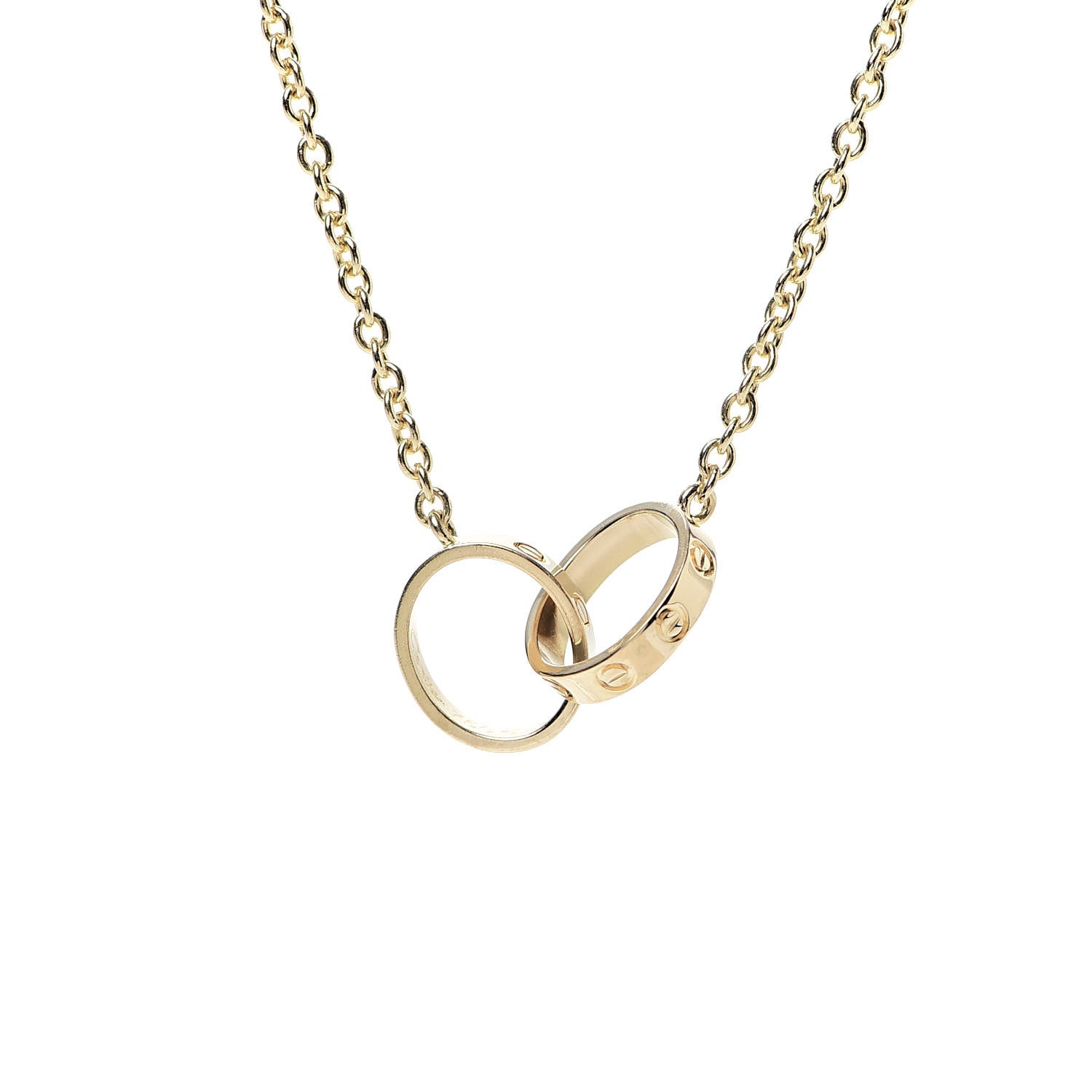 Cartier 18K Yellow Gold Interlocking LOVE Necklace 4 of 6