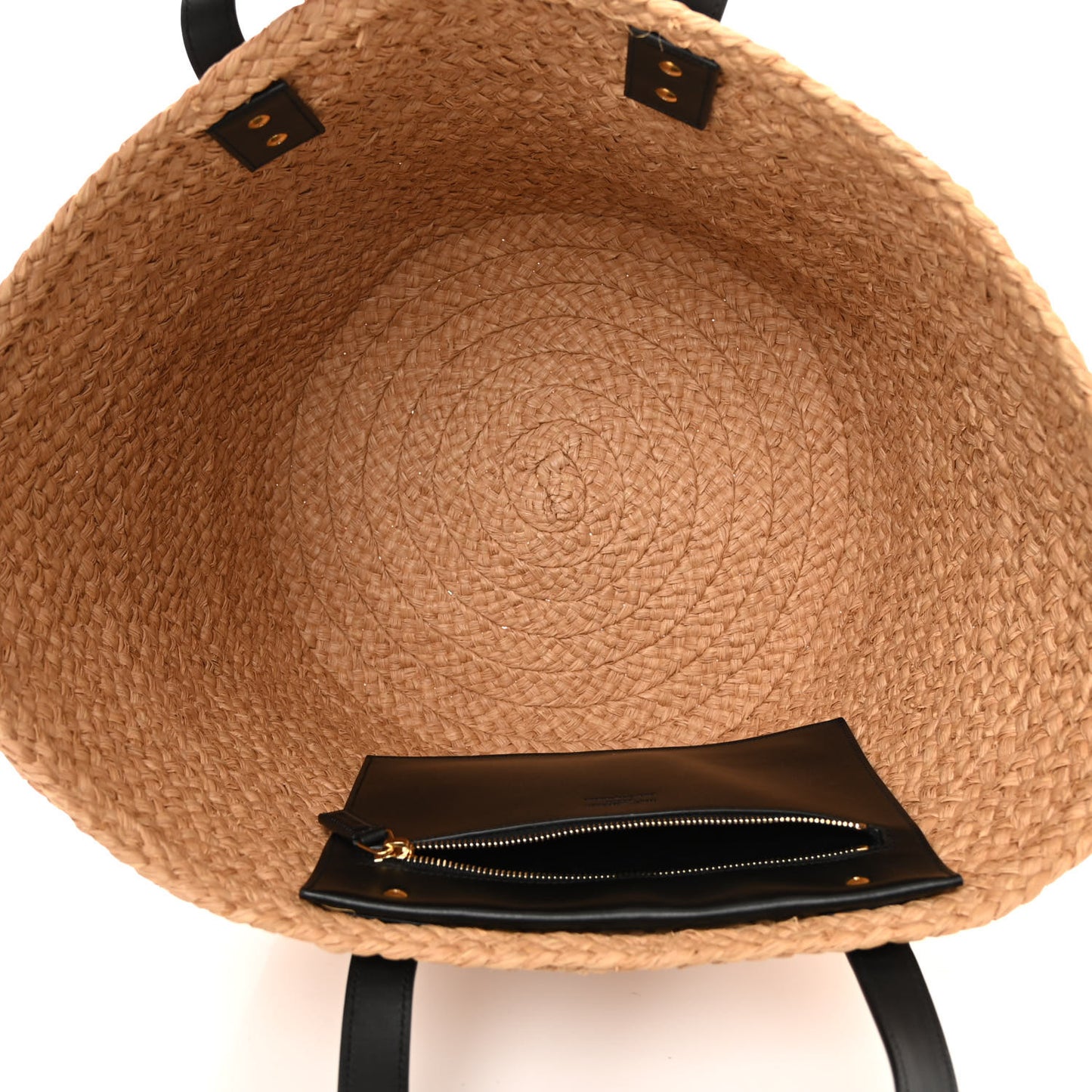 Raffia Calfskin Medium Panier Tote