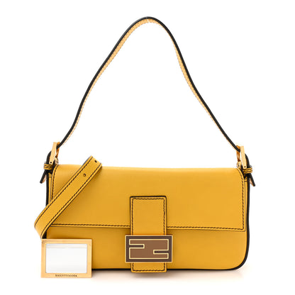Fendi Vitello Flamingo Enamel Interchangeable Strap Baguette Chantilly Marrone Tobacco 3 of 12