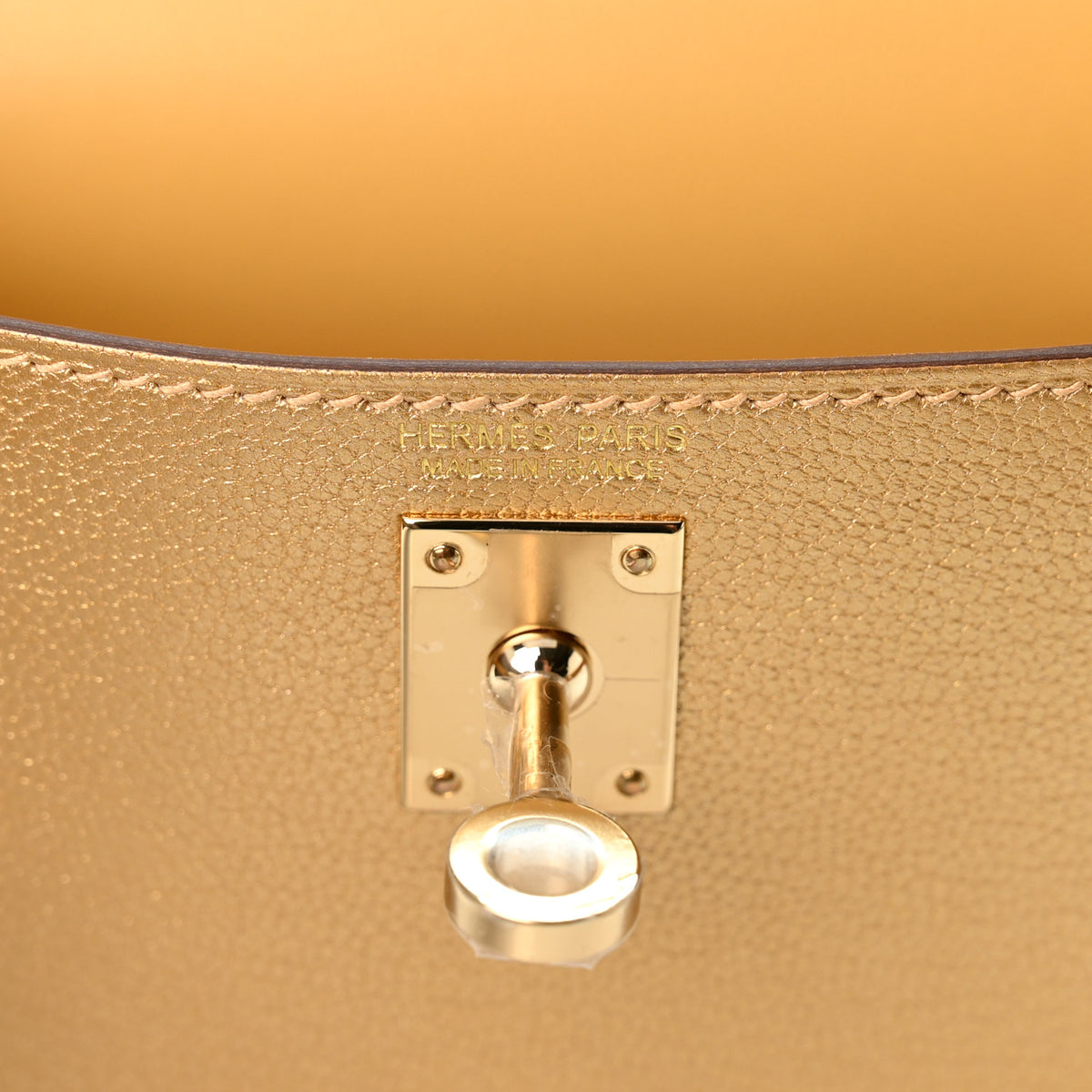 Metallic Chevre Chamkilight Mini Kelly Sellier 20 Dore
