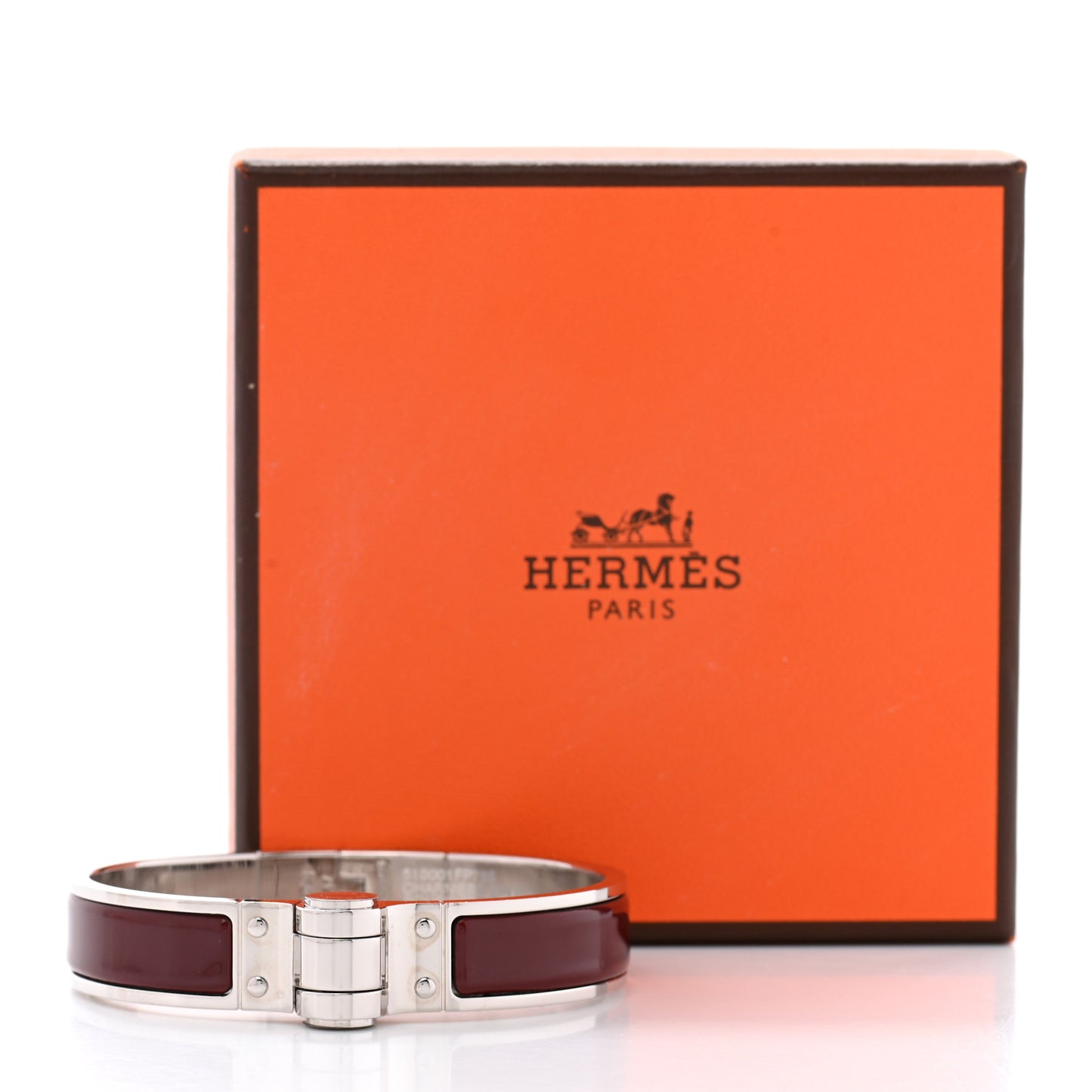 Enamel Charniere Uni Narrow Hinged Bracelet S Bourgogne