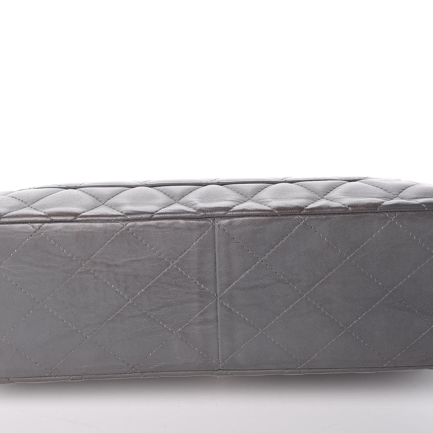Lambskin Quilted Jumbo Single Flap Grey