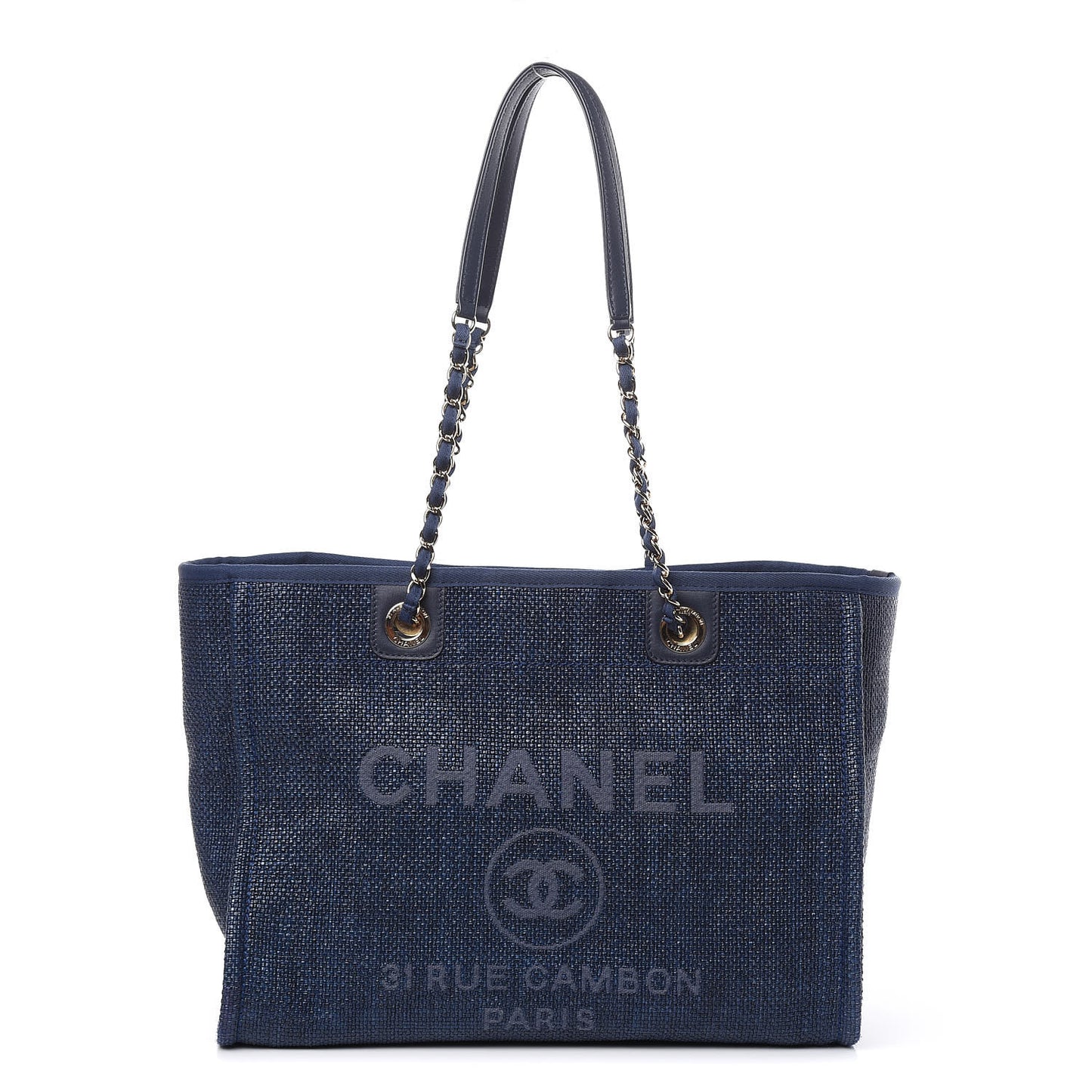 Woven Straw Raffia Small Deauville Tote