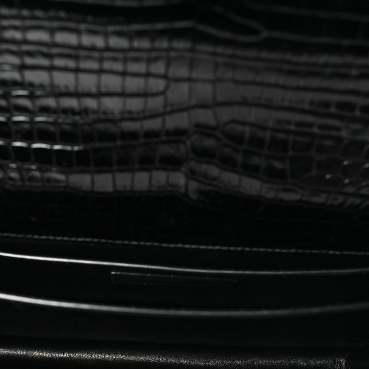 Saint Laurent Calfskin Crocodile Embossed Medium Monogram Sunset Black 5 of 10