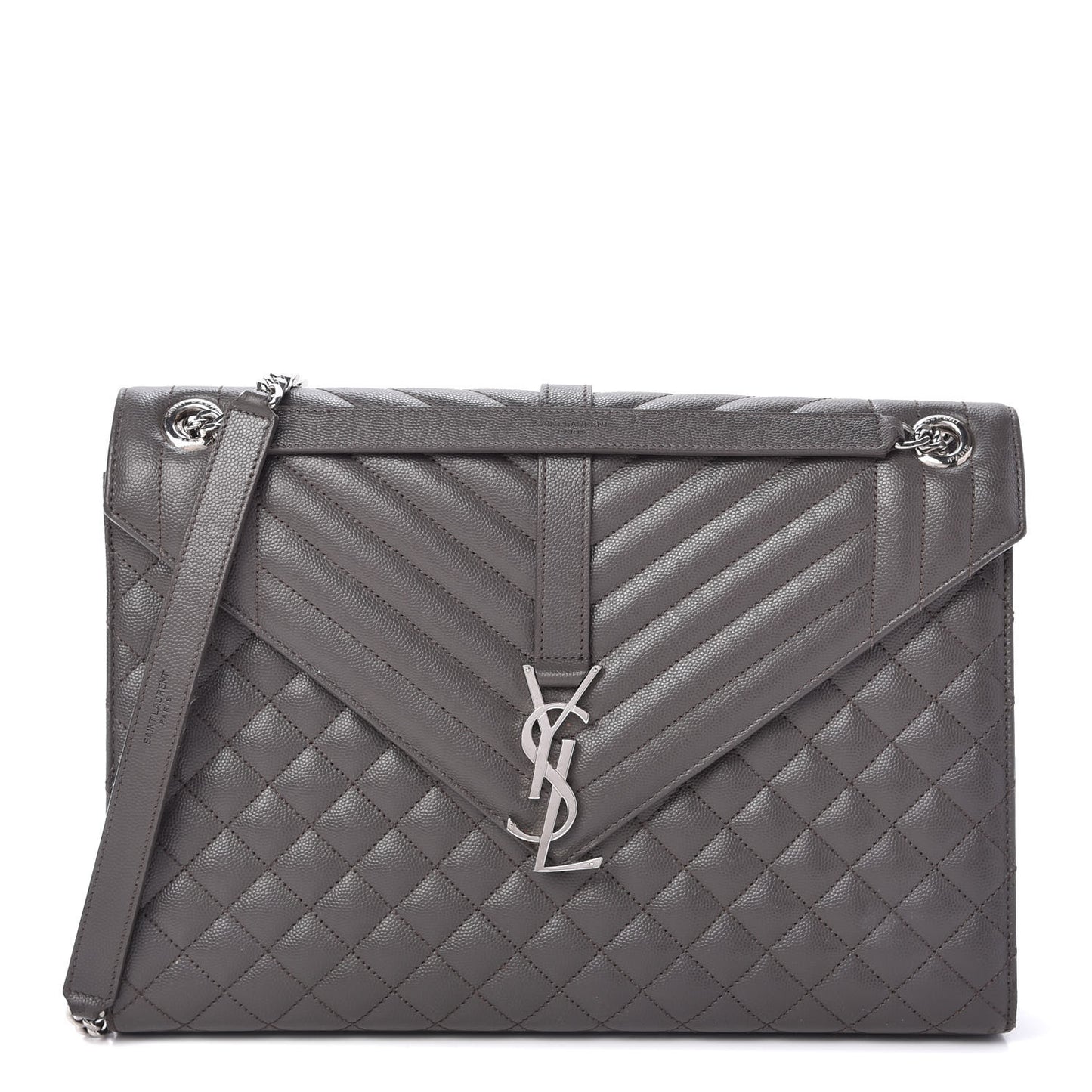 Grain De Poudre Large Tri-Quilt Monogram Satchel Fog