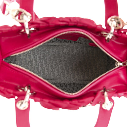 Christian Dior Lambskin Cannage Bow Medium Lady Dior Fuchsia 5 of 8