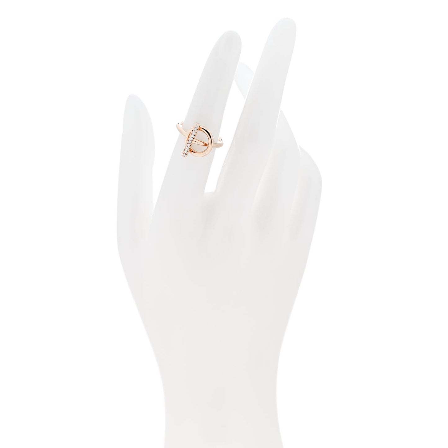 18K Rose Gold Diamond PM Echappee Ring 50 5.25