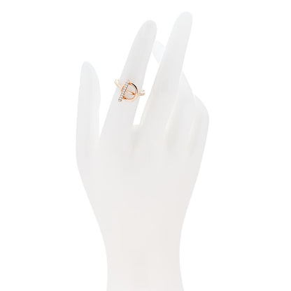Hermes 18K Rose Gold Diamond PM Echappee Ring 50 5.25 2 of 5