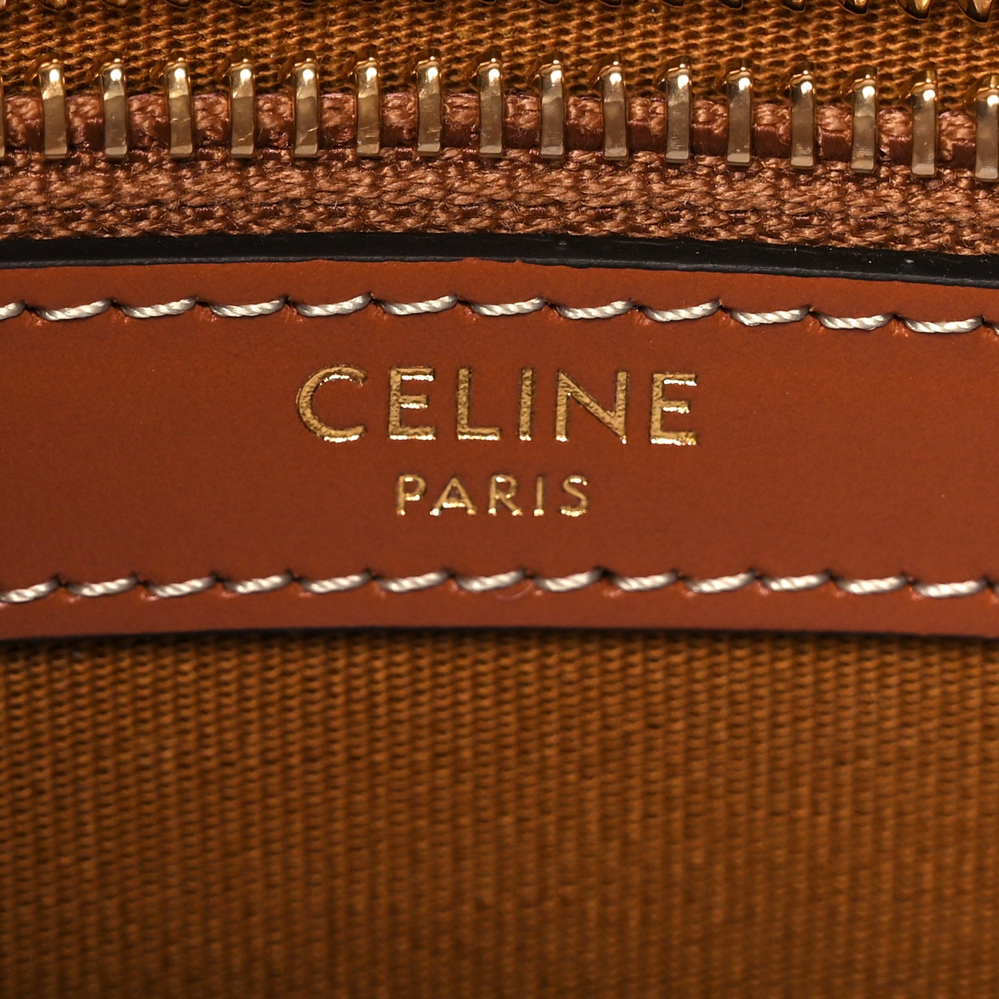 Triomphe Canvas Calfskin Horizontal Cabas Tan
