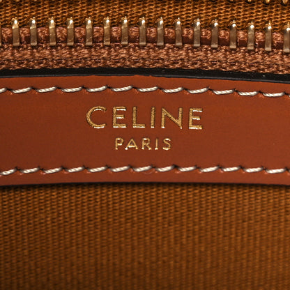 Celine Triomphe Canvas Calfskin Horizontal Cabas Tan 6 of 15