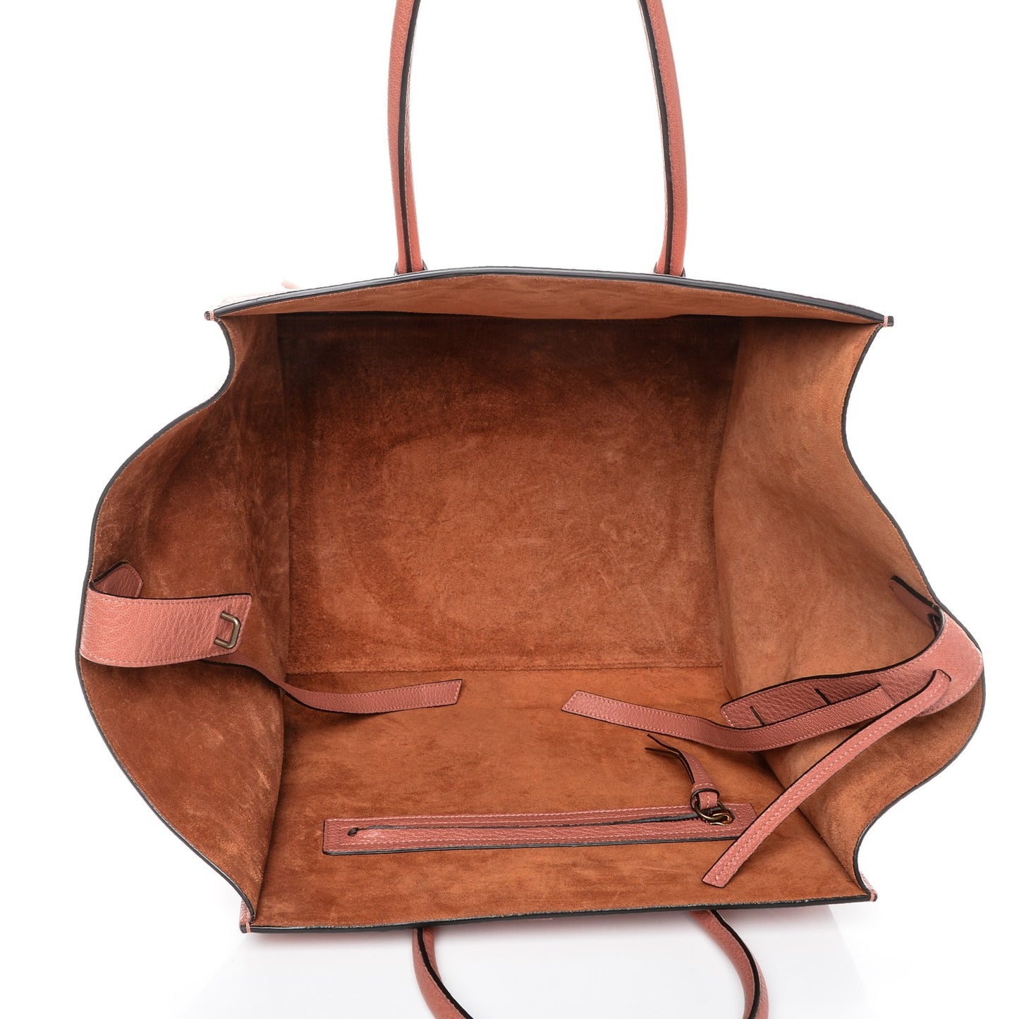 Shiny Grained Calfskin Medium Phantom Luggage Terracotta
