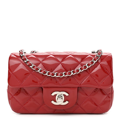 Chanel Patent Calfskin Quilted Extra Mini Rectangular Flap Red 1 of 12