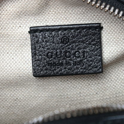 Gucci Velvet GG Monogram Textured Calfskin Round Shoulder Bag Red Cipria Black 8 of 9