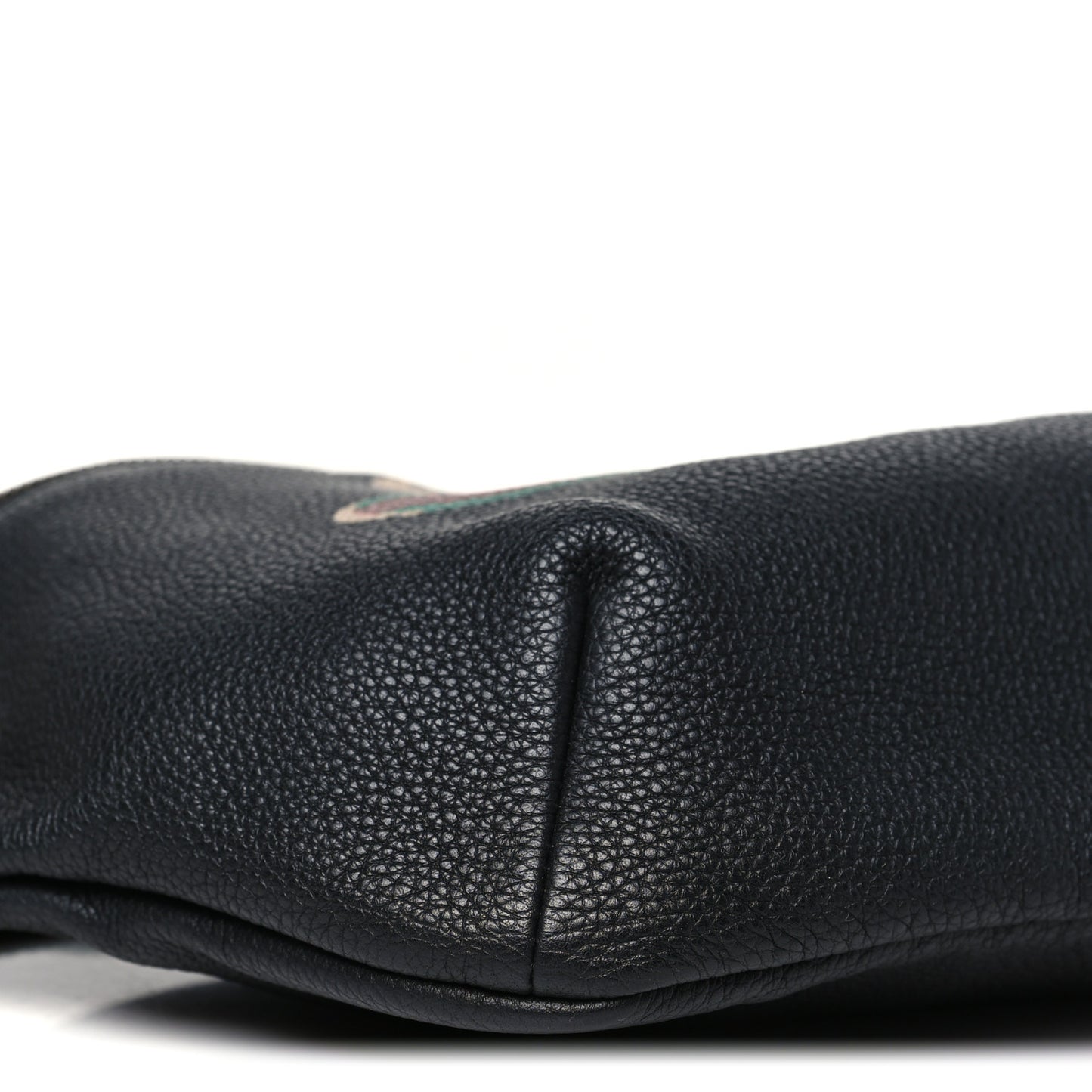 Grained Calfskin Logo Belt Bag Black