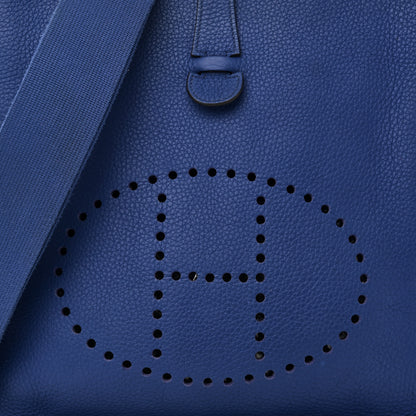 Hermes Taurillon Clemence Evelyne III GM Bleu Electrique 8 of 10