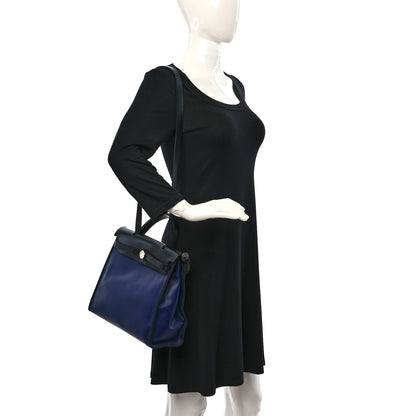 Hermes Toile H Berline Vache Hunter Herbag Zip PM 31 Bleu Saphir Black 2 of 15