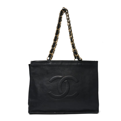 Chanel Lambskin CC Tote Black 1 of 12