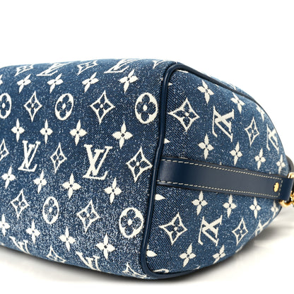Louis Vuitton Monogram Jacquard Denim Speedy Bandouliere 25 Bleu 12 of 13
