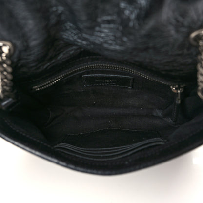 Saint Laurent Crinkled Calfskin Matelasse Monogram Niki Chain Wallet Black 5 of 8