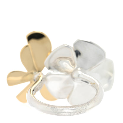 Tiffany 18K Yellow Gold Sterling Silver Return to Tiffany Love Bugs Butterfly Flower Ring 47 4 3 of 5