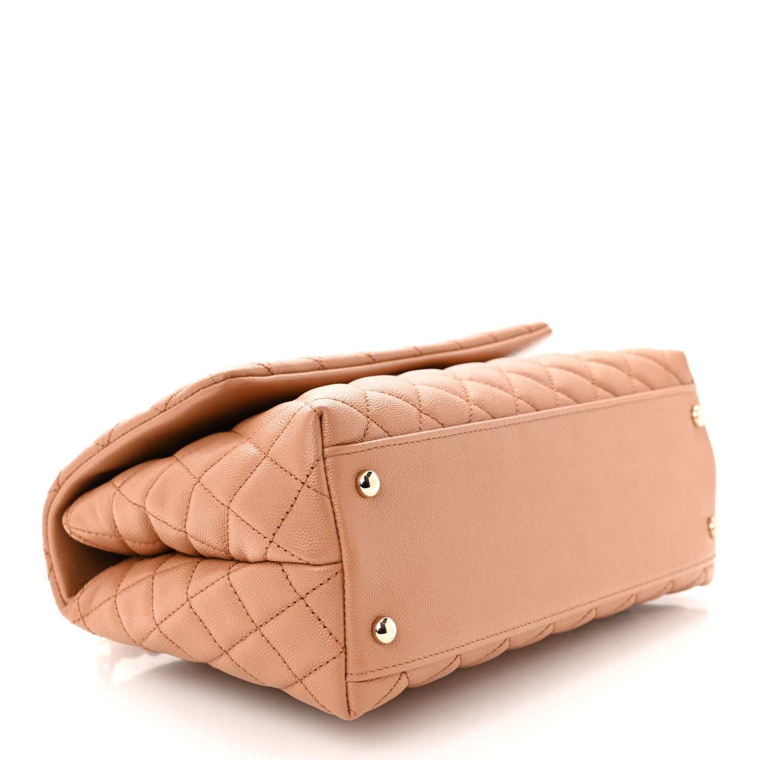 Chanel Caviar Quilted Lizard Embossed Small Coco Handle Flap Brown 4 of 10