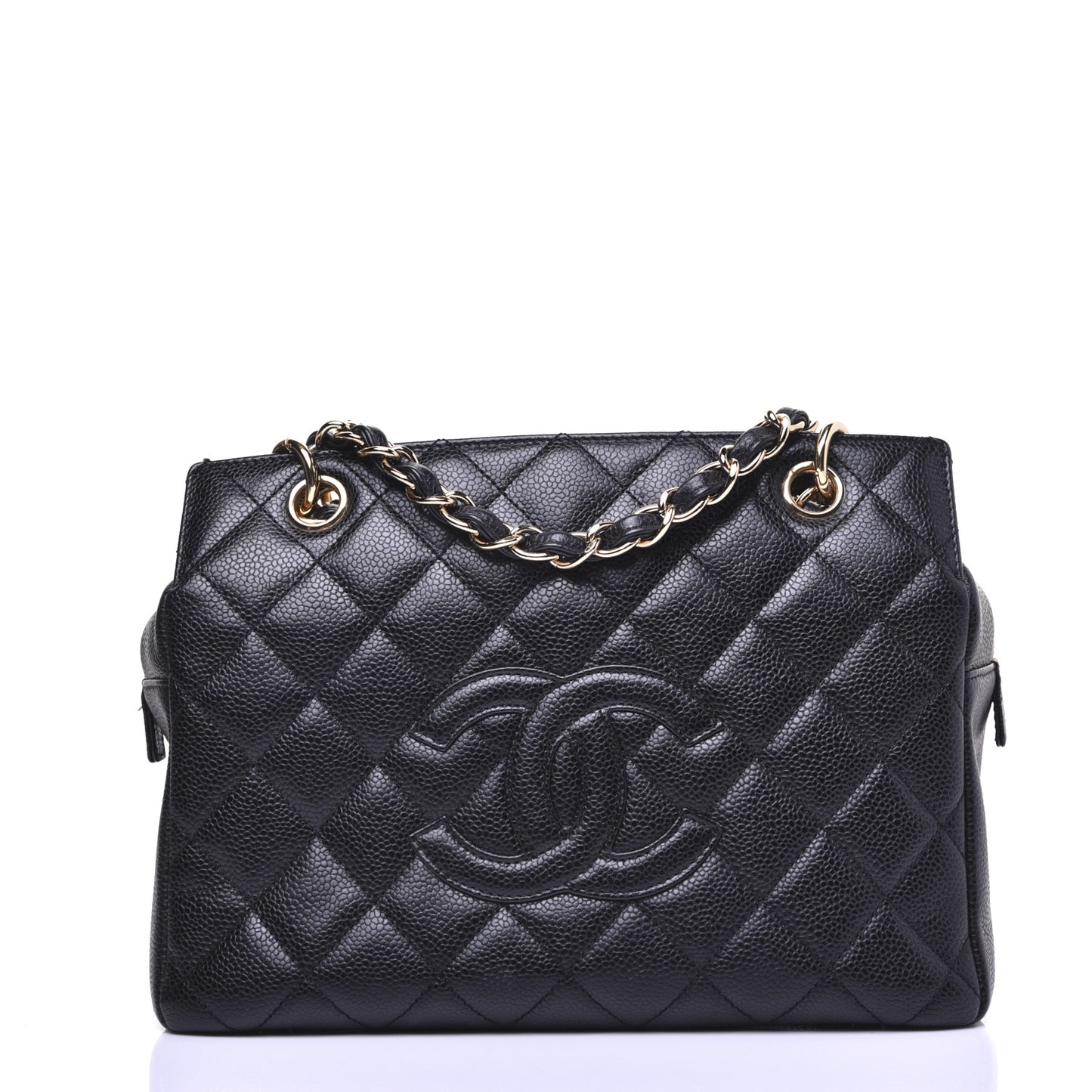 Caviar Quilted Petit Timeless Tote PTT Black