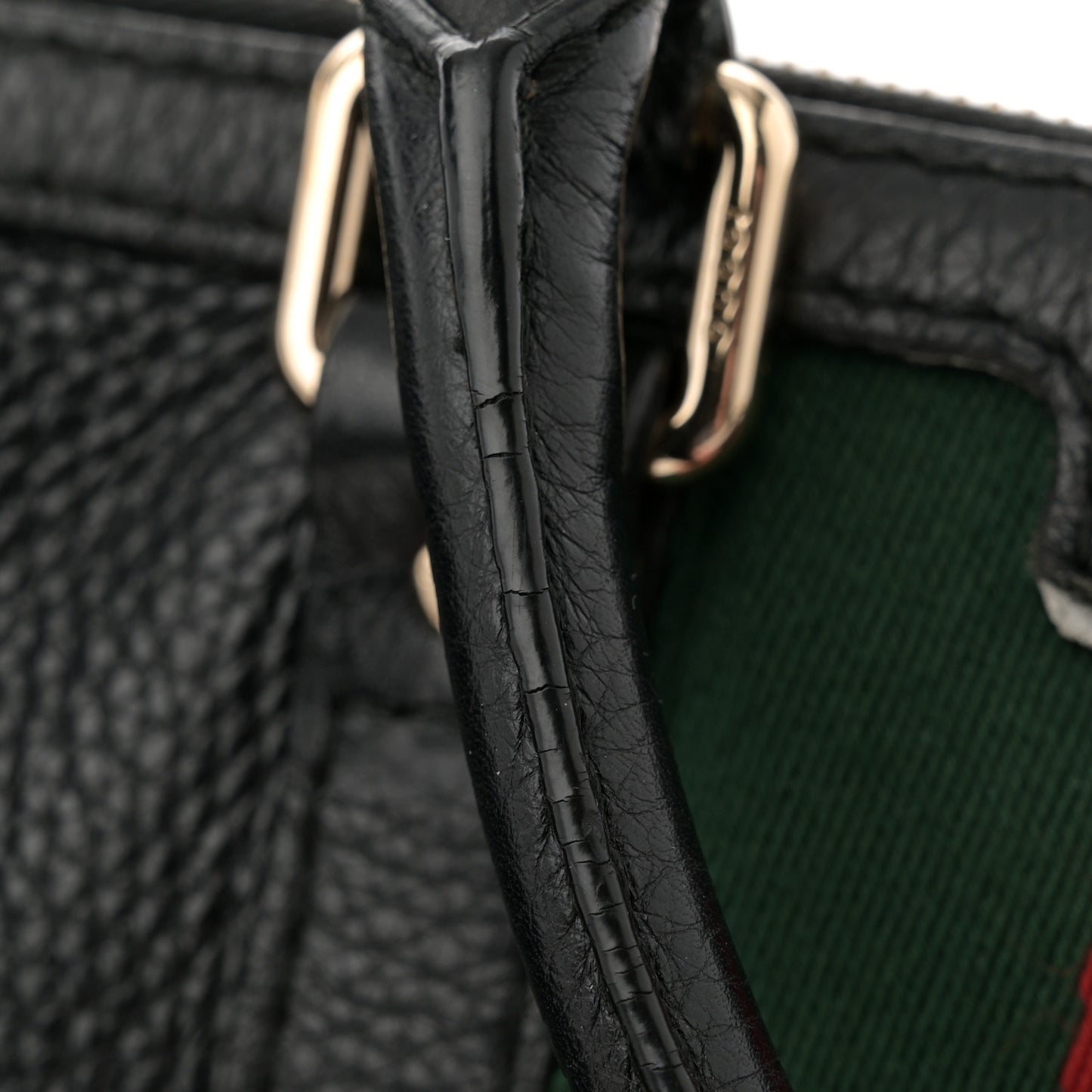 Calfskin Vintage Web Medium Boston Black