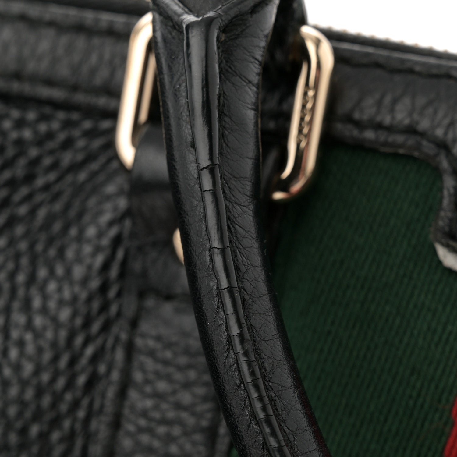 Gucci Calfskin Vintage Web Medium Boston Black 13 of 17
