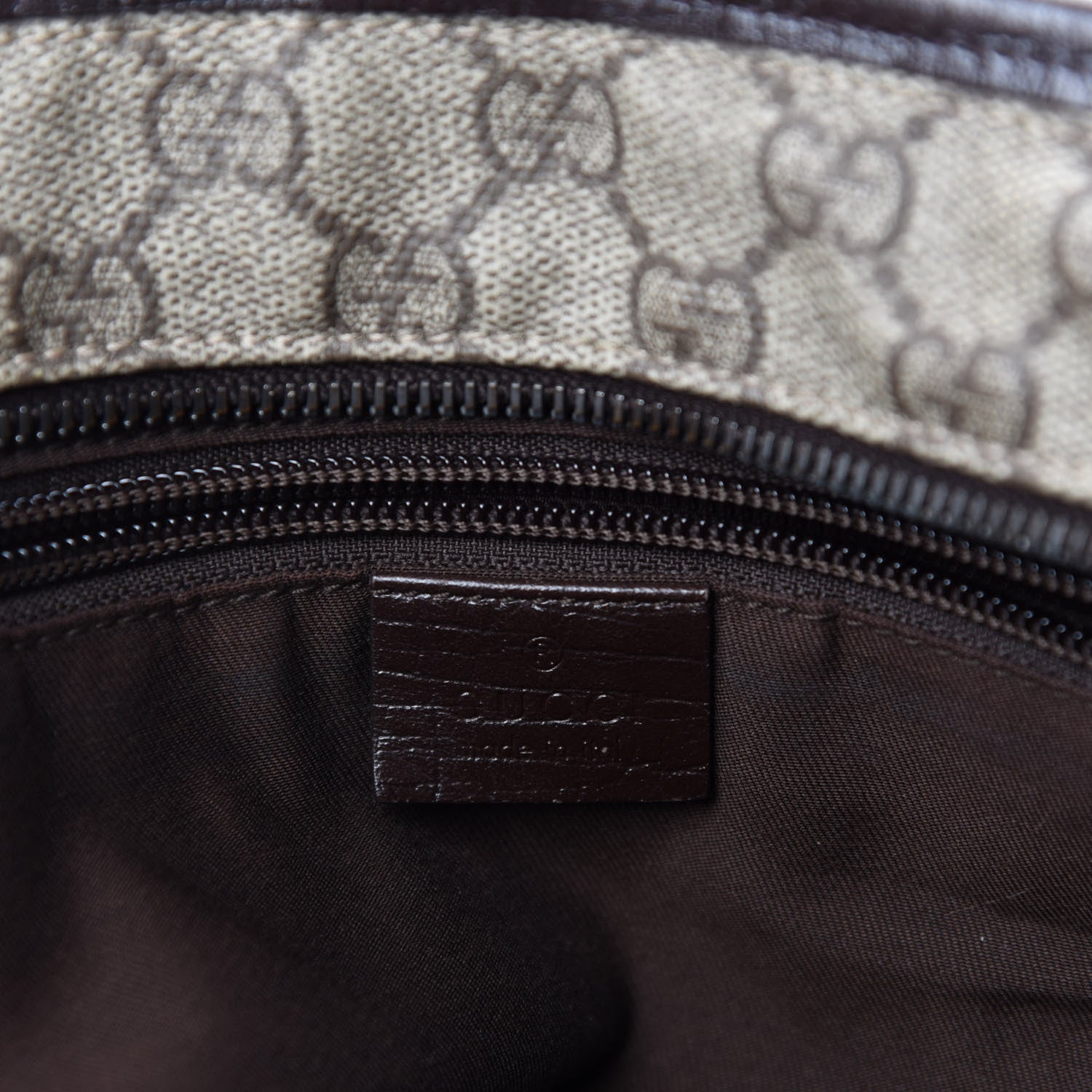 Gucci GG Supreme Monogram Medium Zippered Shopping Tote Dark Brown 12 of 14
