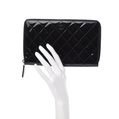 Chanel Patent Quilted Large Zip Around Organizer Wallet So Black 2 of 10