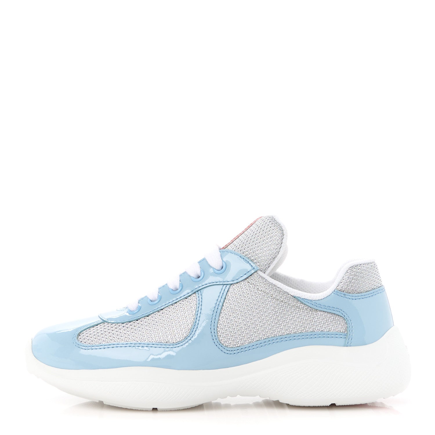 Prada Patent America's Cup Patchwork Sneakers 35 Celeste 1 of 9