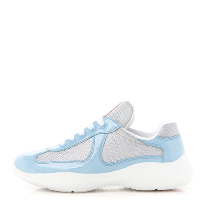 Prada Patent America's Cup Patchwork Sneakers 35 Celeste 1 of 9